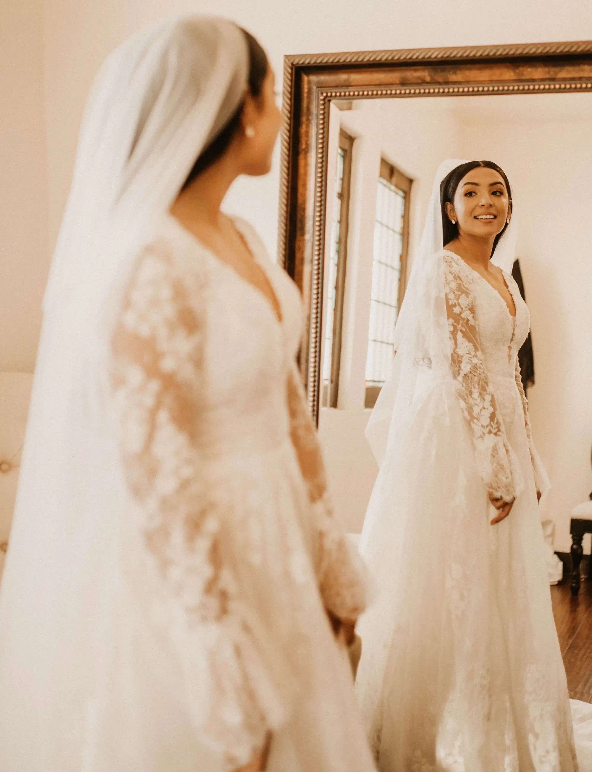 Model wearing a bridal dress